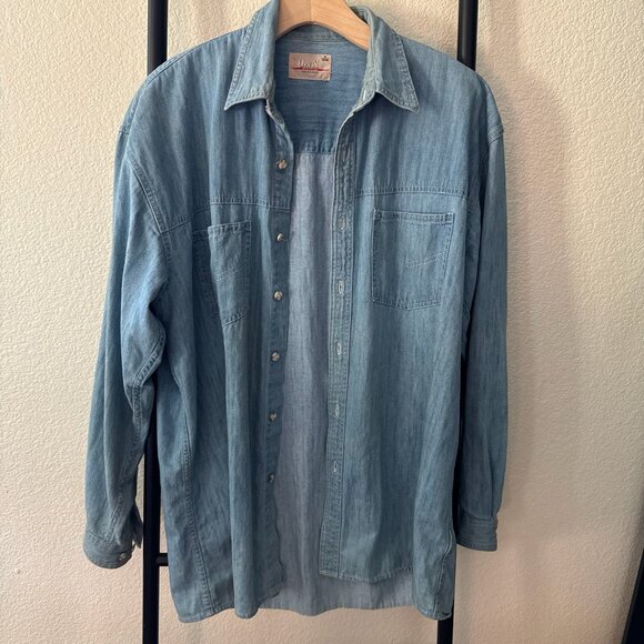 Orvis Other - Vintage Orvis Perfectly Broken In Denim Chambray Shirt Size Medium